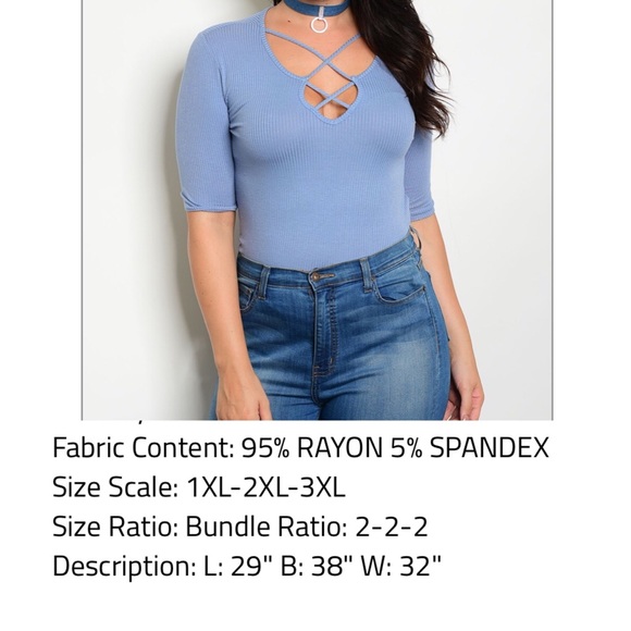 💙💜New Plus Size 1X 2X 3X Bodysuit lace up front - Picture 3 of 5